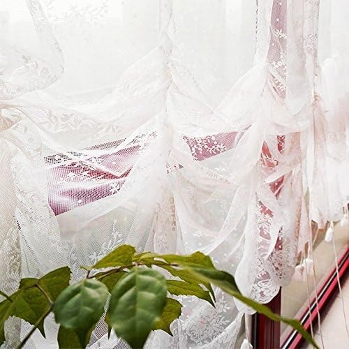 thumbnail image 5 of Cortinas de encaje con globos, cortinas blancas con cordones ajustables, cortinas bordadas semitransparentes de granja para sala de estar, dormitorio, comedor y 1 cortina de tul floral para, 5 of 5