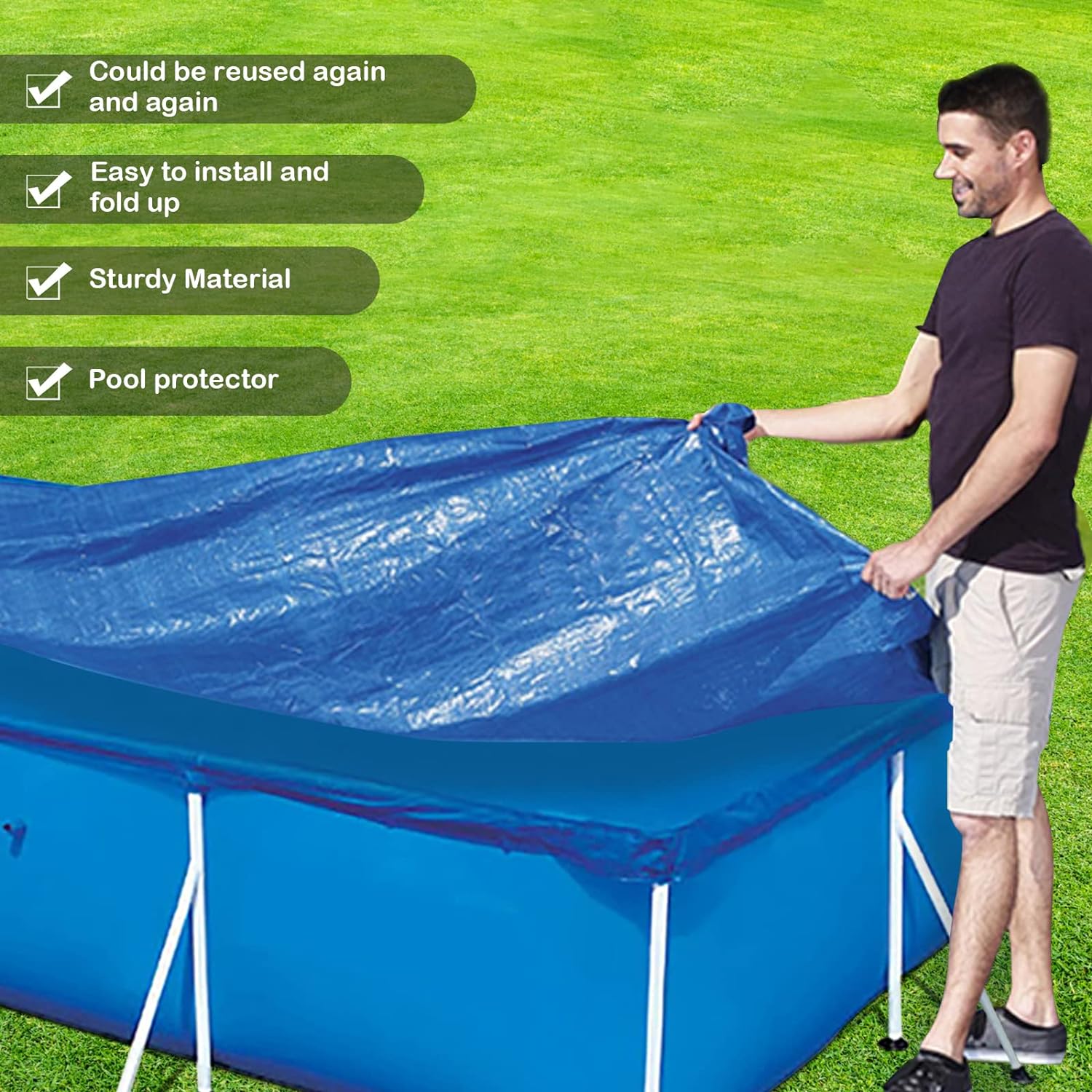 thumbnail image 4 of Cobertor Protector para piscinas Tubulares rectangulares YONGSHENG 300cm x 201cm, 4 of 5