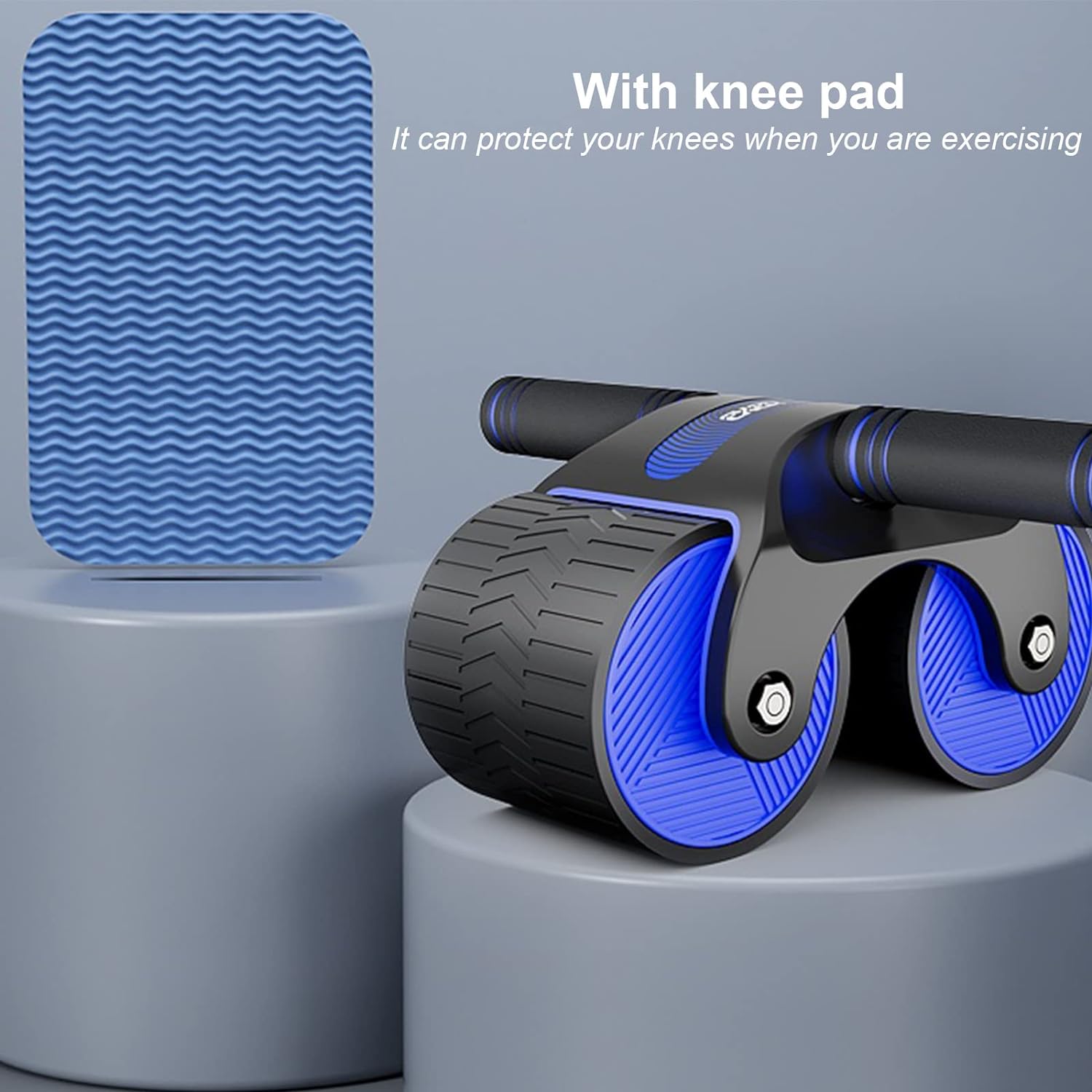 thumbnail image 2 of Rodillo de rueda AB con asistencia de rebote automática y resortes de resistencia Equipo de gimnasio en casa perfecto para hombres y mujeres Ejercicio abdominal Aptitud abdominal (azul), 2 of 5