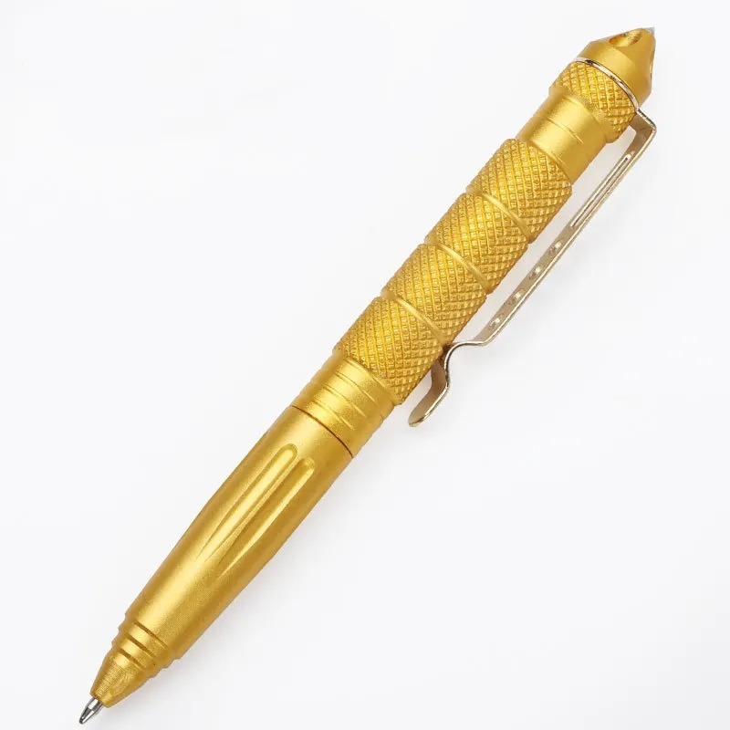 thumbnail image 1 of Bolígrafo táctico con acción de perno de 5,9 pulgadas, barril de aluminio de tamaño compacto, bolígrafo de escritura recargable con tinta para oficina y negocios, dorado, 1 pieza, 1 of 4