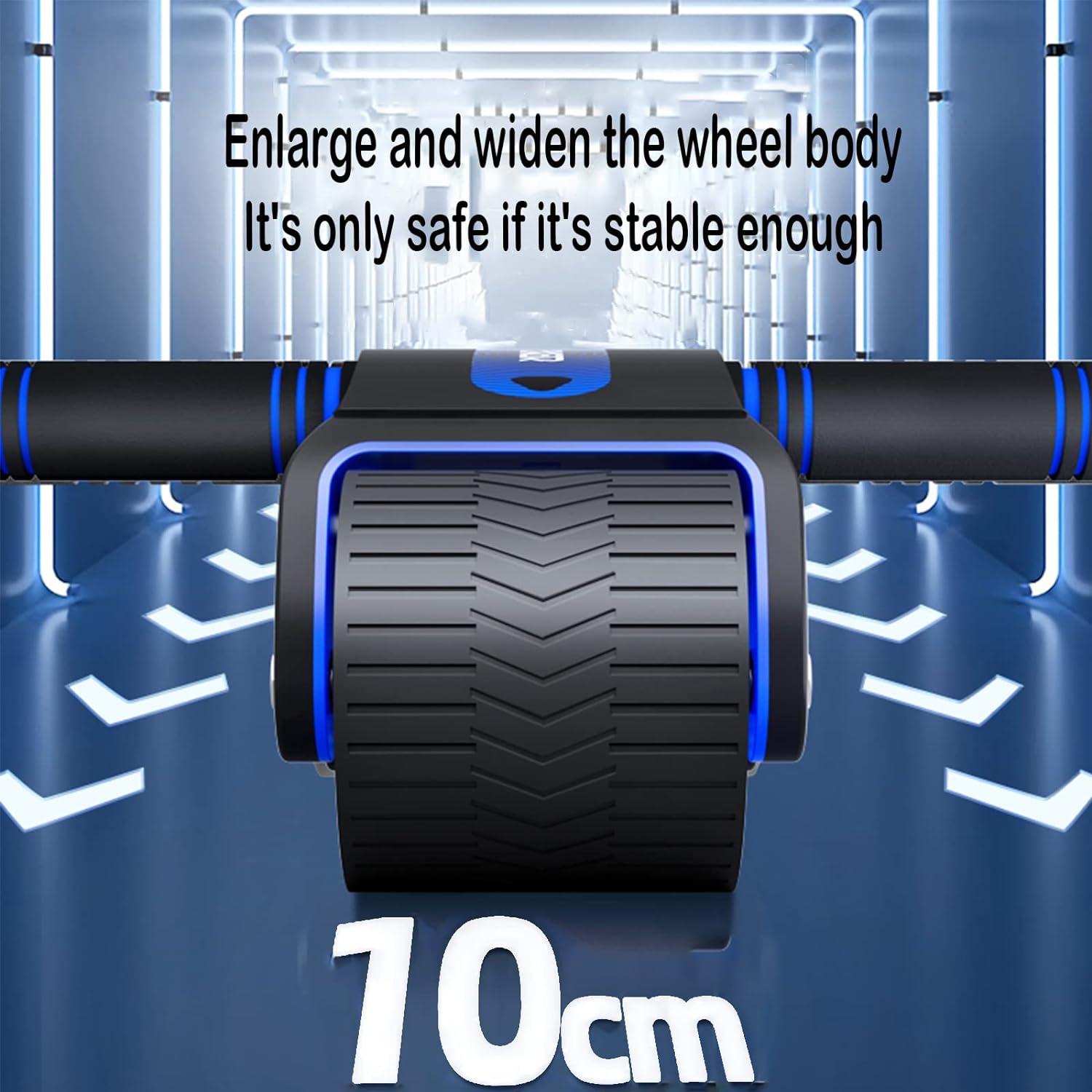 thumbnail image 3 of Rodillo de rueda AB con asistencia de rebote automática y resortes de resistencia Equipo de gimnasio en casa perfecto para hombres y mujeres Ejercicio abdominal Aptitud abdominal (azul), 3 of 5