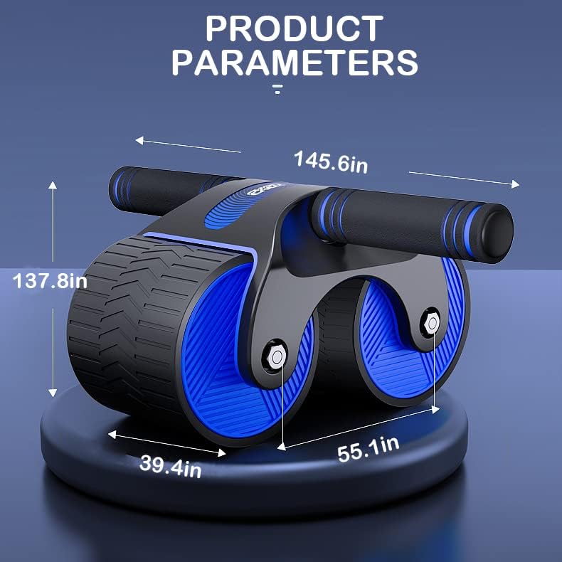 thumbnail image 5 of Rodillo de rueda AB con asistencia de rebote automática y resortes de resistencia Equipo de gimnasio en casa perfecto para hombres y mujeres Ejercicio abdominal Aptitud abdominal (azul), 5 of 5