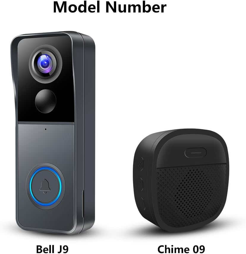thumbnail image 5 of Cámara de timbre inalámbrico con timbre, timbre con video compatible con WiFi 2.4G, audio bidireccional/convertidor de voz/detección de movimiento PIR/gran angular de 145 °/almacenamiento en, 5 of 5