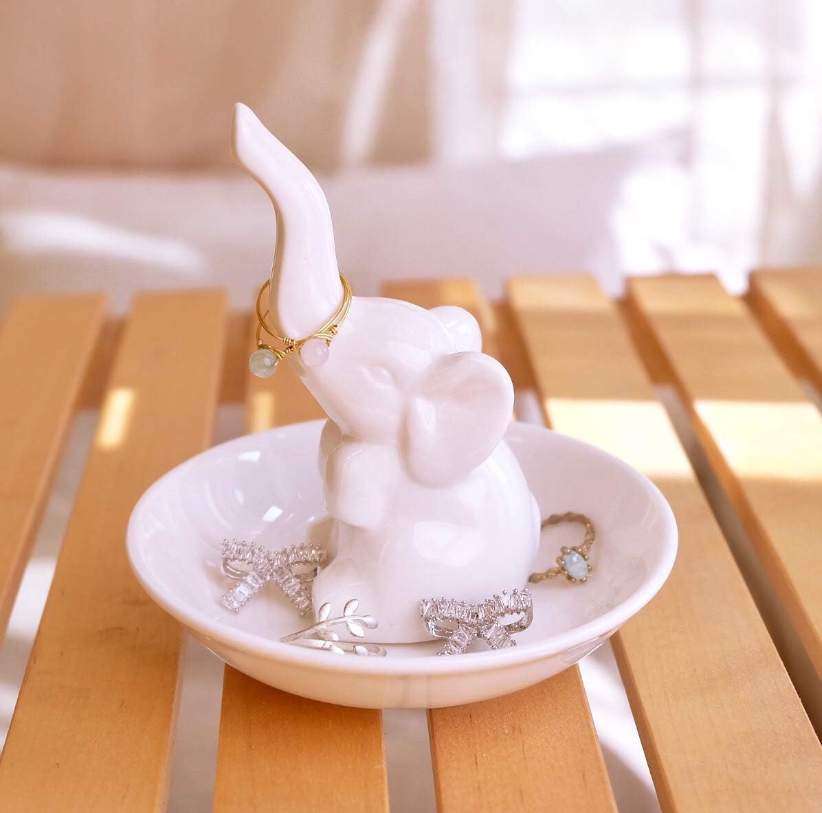 thumbnail image 4 of PUDDING CABIN Elefante Anillo Titular Anillo Plato, Elefante Regalos para Mujeres Navidad, Regalo de Elefante para Mamá Regalo de Cumpleaños para Mujeres, Regalo de Boda para Dama de Honor,, 4 of 4