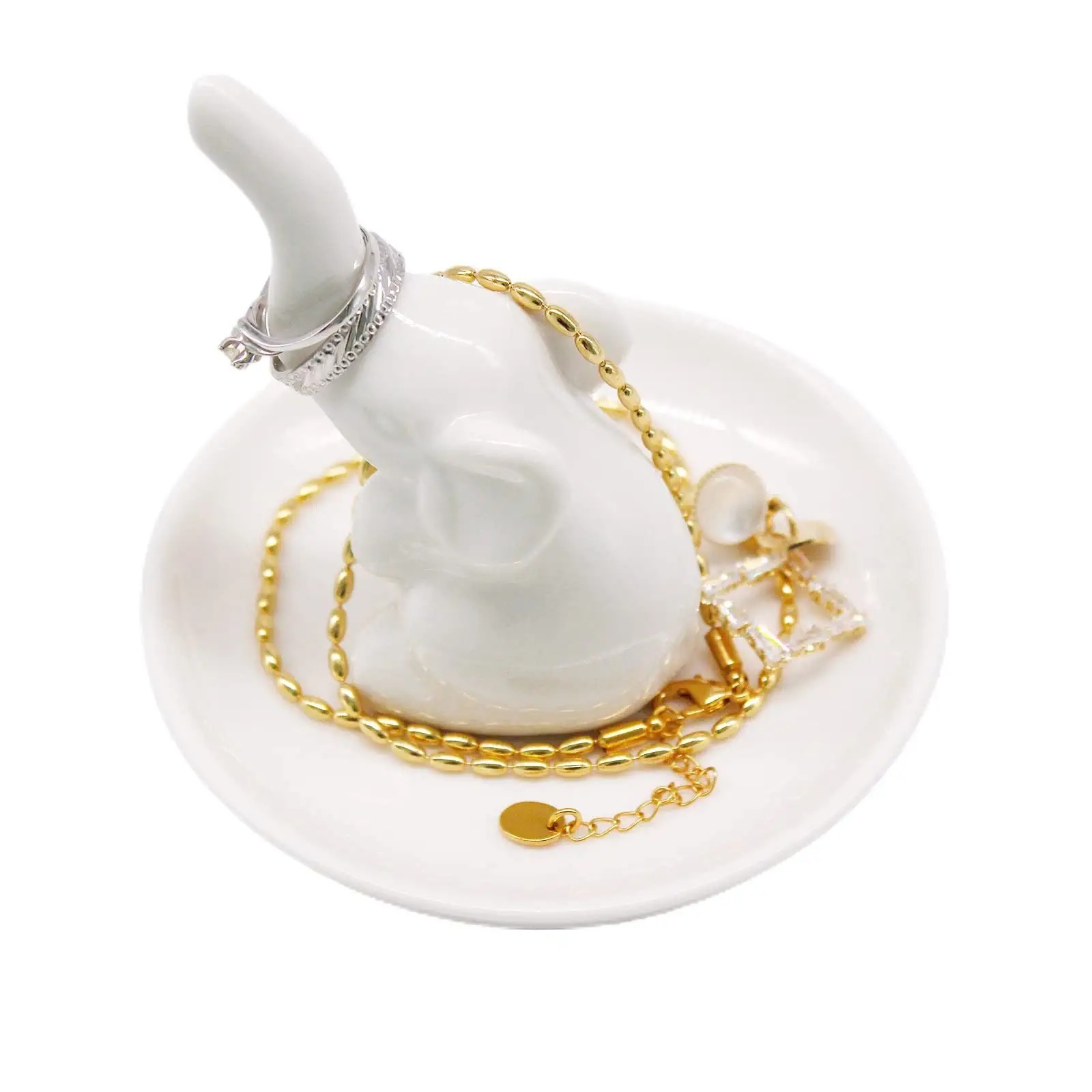 thumbnail image 2 of PUDDING CABIN Elefante Anillo Titular Anillo Plato, Elefante Regalos para Mujeres Navidad, Regalo de Elefante para Mamá Regalo de Cumpleaños para Mujeres, Regalo de Boda para Dama de Honor,, 2 of 4
