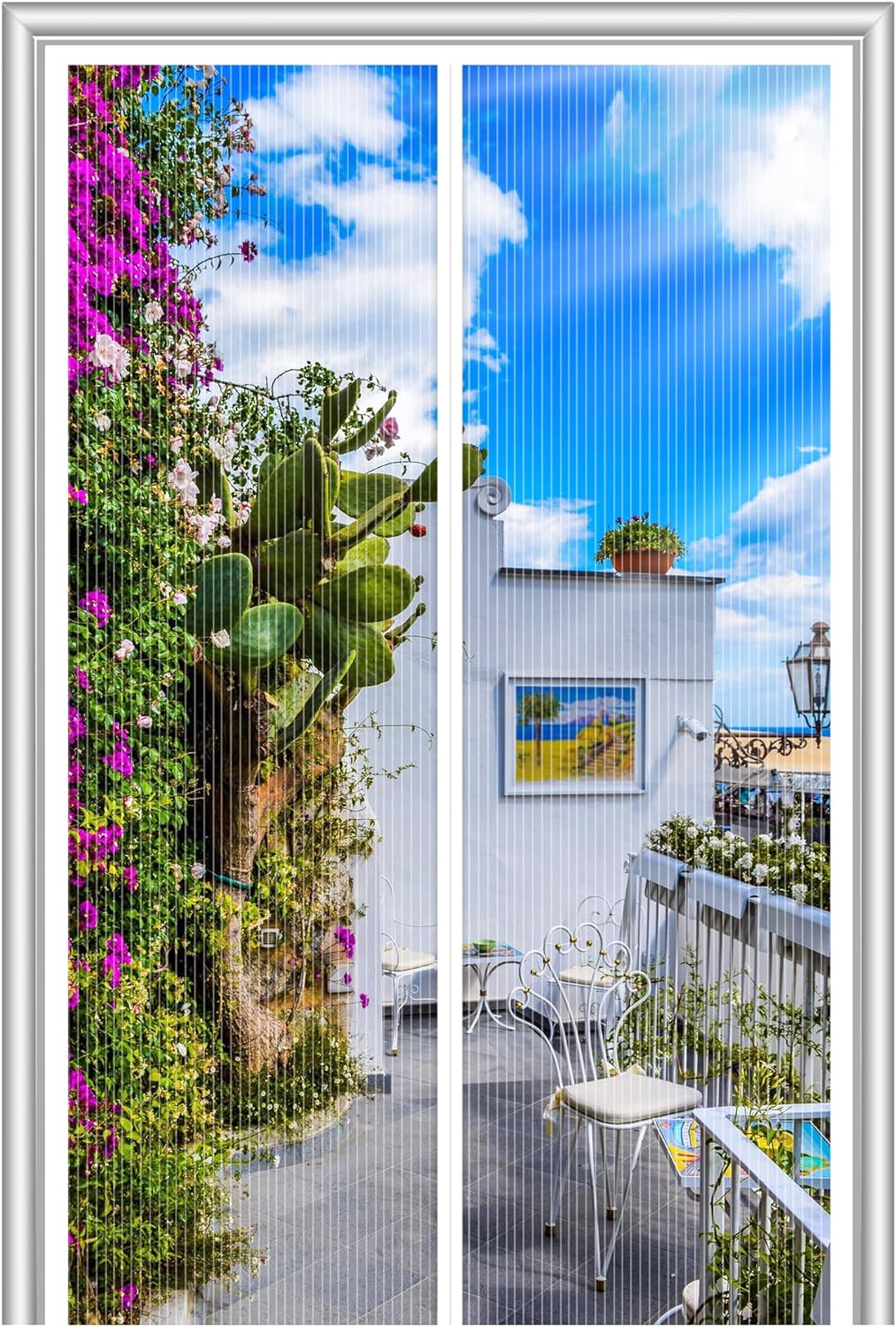 Puerta con pantalla magnética, cortina de malla, mosquitera manos libres, se adapta a puertas de hasta 39 "x 83" MÁX.