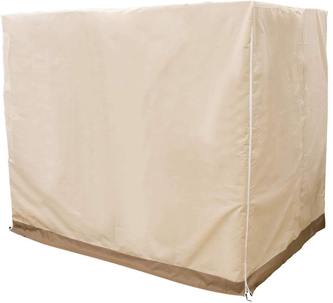 thumbnail image 2 of Funda para columpio de exterior YONGSHENG 3 plazas impermeable 87x49x67 pulgadas beige y café, 2 of 5
