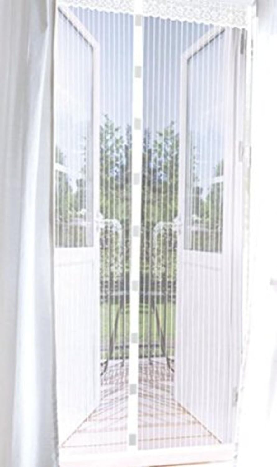 thumbnail image 4 of Puerta con pantalla magnética, cortina de malla, mosquitera manos libres, se adapta a puertas de hasta 39 "x 83" MÁX., 4 of 5