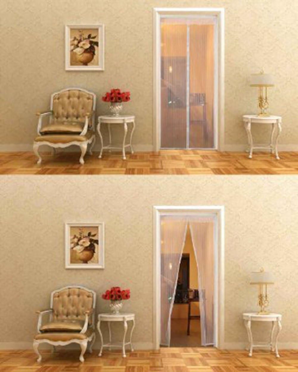 thumbnail image 5 of Puerta con pantalla magnética, cortina de malla, mosquitera manos libres, se adapta a puertas de hasta 39 "x 83" MÁX., 5 of 5
