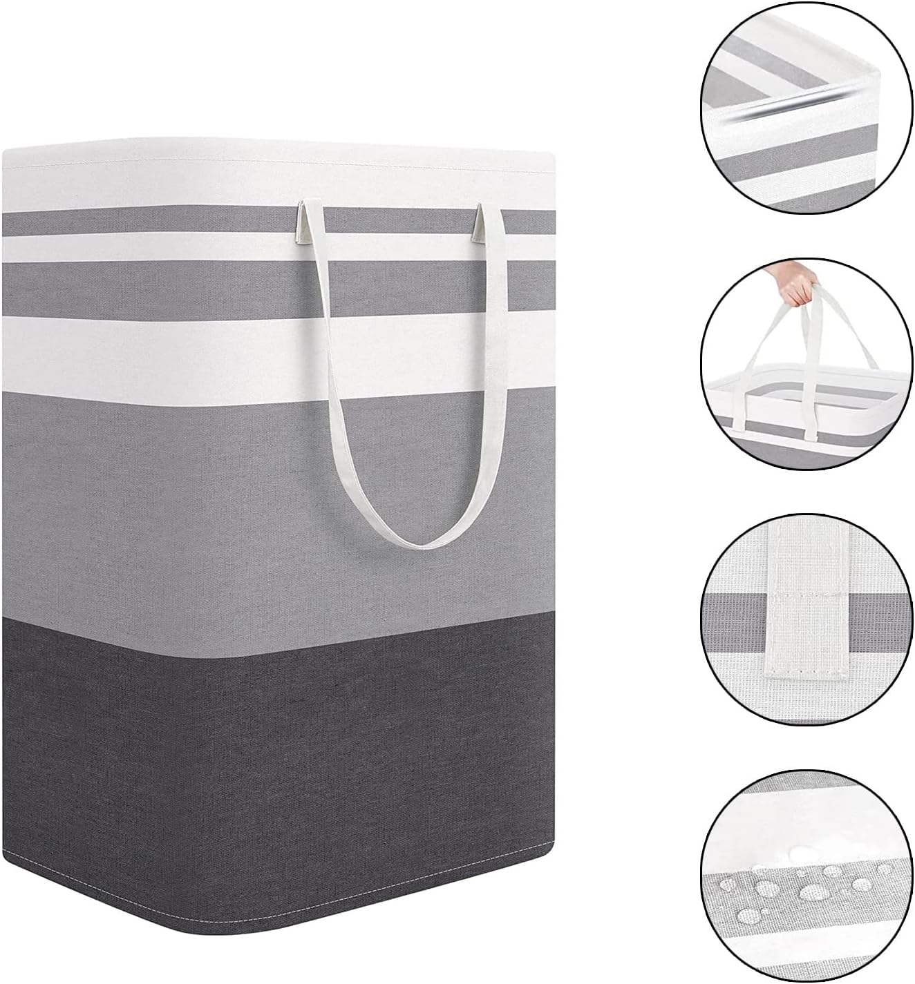 thumbnail image 3 of Cesta plegable para la ropa sucia de 75L, cesta para la ropa sucia con asa, cesta de almacenamiento de gran capacidad para almacenamiento de ropa y juguetes, 3 of 5
