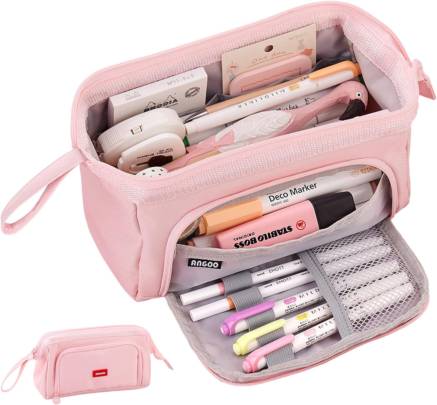 Estuche Grande Para Lápices Gran Capacidad 3 Compartimentos Bolsa De Lápices Con Cremallera Para Adolescentes Niños