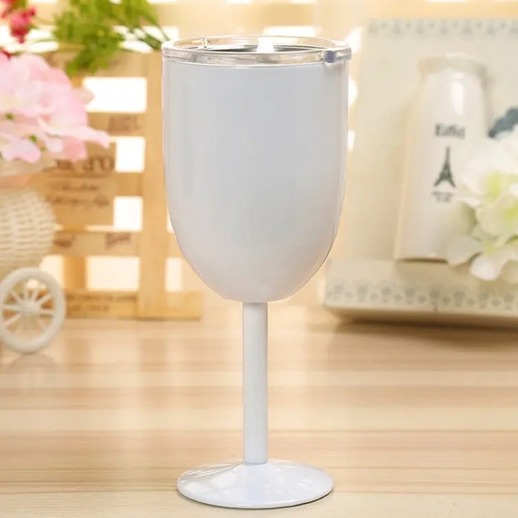 thumbnail image 3 of Copa de Vino Colores de Acero Inoxidable Aislada con Tapa Copas de Vino de Acero Inoxidable Resistentes de Primera Calidad (1 Piezas), Copas de Vino Tinto, Copas de Vino Copa, (Blanco), 3 of 4