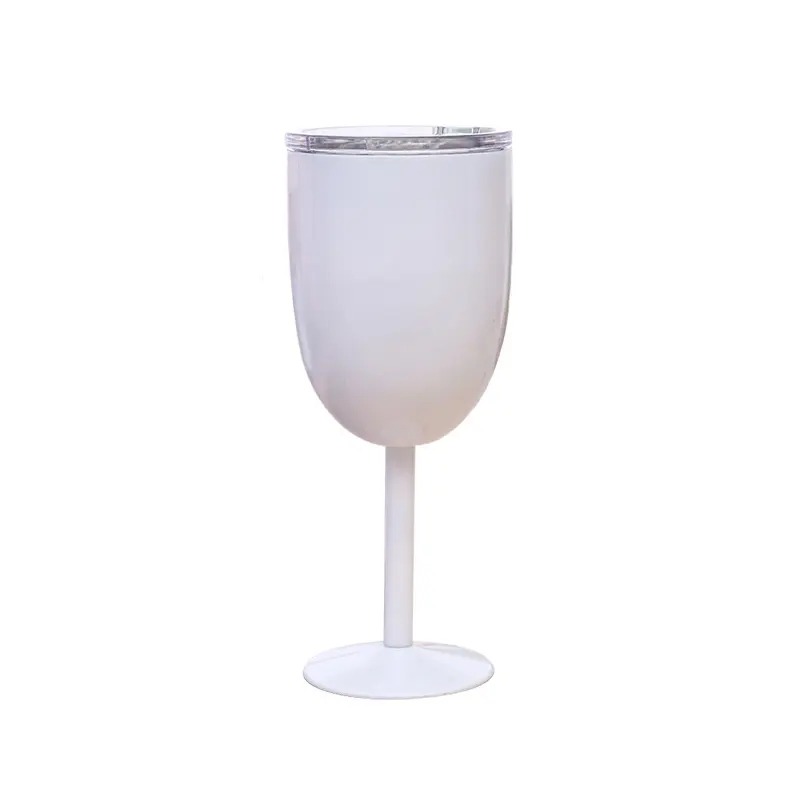 Copa de Vino Colores de Acero Inoxidable Aislada con Tapa Copas de Vino de Acero Inoxidable Resistentes de Primera Calidad (1 Piezas), Copas de Vino Tinto, Copas de Vino Copa, (Blanco)