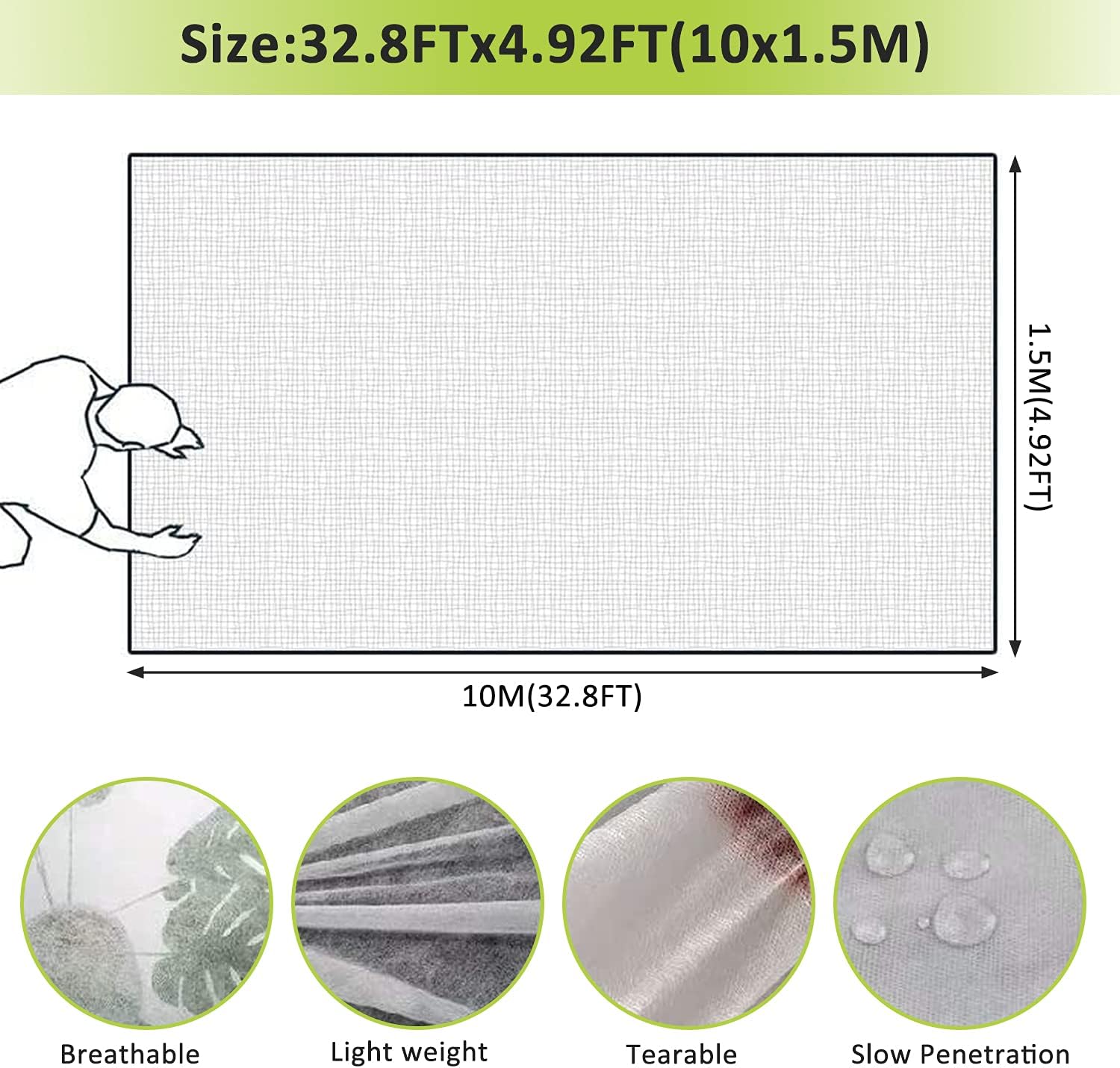 thumbnail image 2 of Paño anticongelante para plantas, funda anticongelante de tejido no tejido de origen vegetal, aislamiento vegetal de invierno y paño de cobertura resistente al frío (255g), 2 of 5