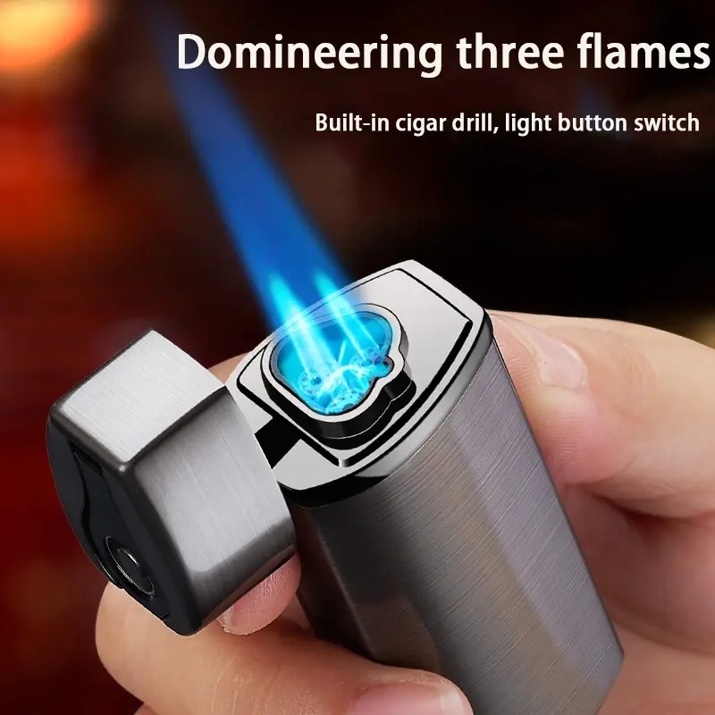 thumbnail image 4 of Encendedor Eléctrico YONGSHENG Triple Llama Soplete Butano Recargable Rojo, 4 of 4