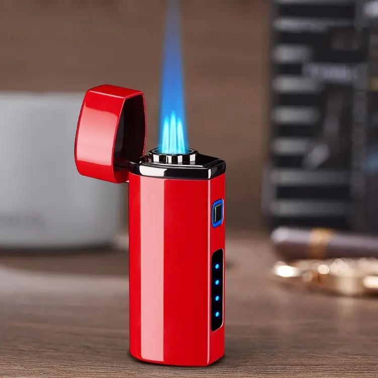 thumbnail image 1 of Encendedor Eléctrico YONGSHENG Triple Llama Soplete Butano Recargable Rojo, 1 of 4
