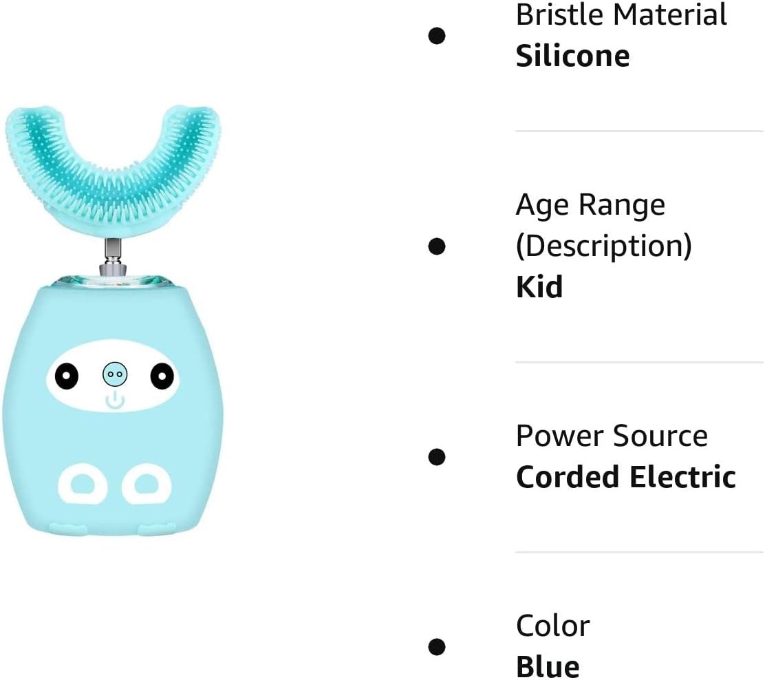 thumbnail image 2 of Cepillo de dientes eléctrico en forma de U para niños, cepillo de dientes con temporizador automático para niños, cepillos de dientes automáticos ultrasónicos impermeables, 2 of 5