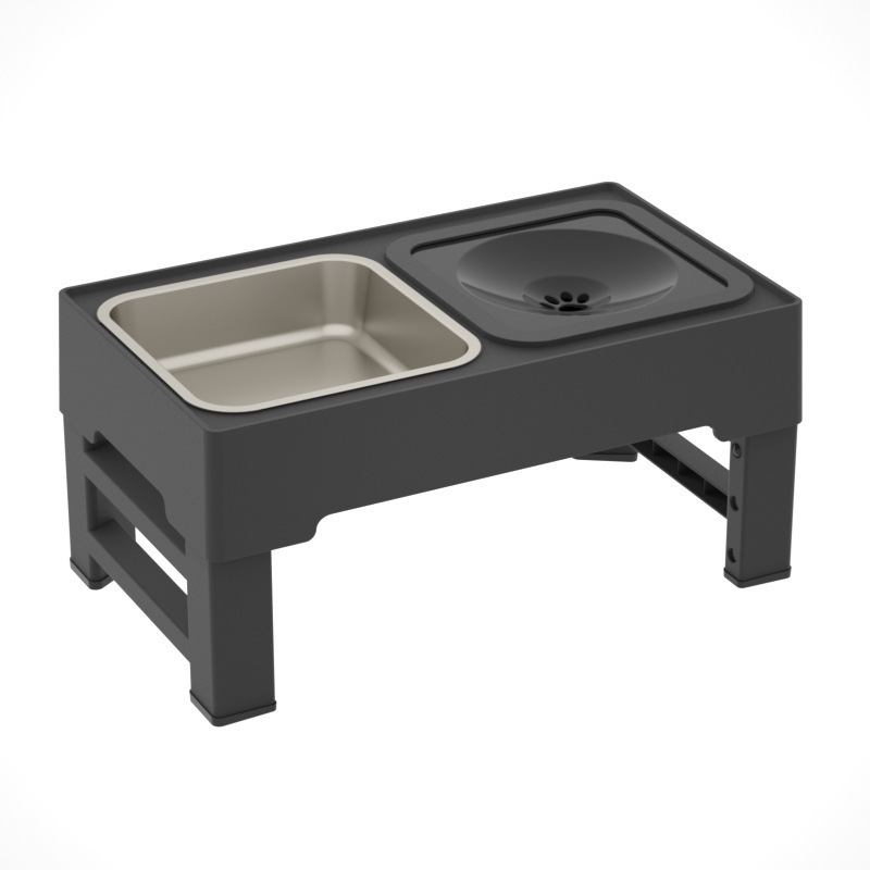 thumbnail image 1 of Cuencos elevados para perros grandes, soporte elevado para cuenco para perros con cuenco de agua para perros sin derrames y cuenco de comida para perros de acero inoxidable, 1 of 5