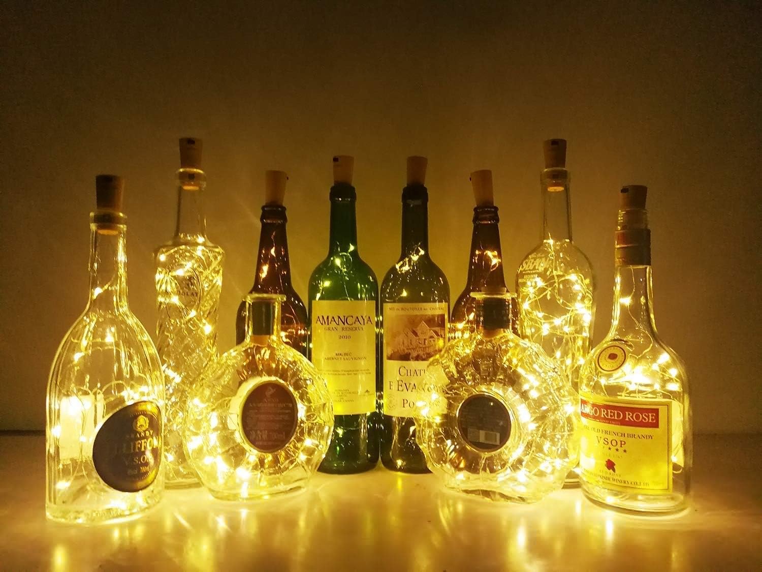 thumbnail image 3 of Luces para botellas de vino YONGSHENG 10 Piezas LED Corcho Blanco Cálido, 3 of 5