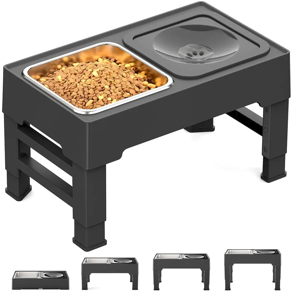 thumbnail image 4 of Cuencos elevados para perros grandes, soporte elevado para cuenco para perros con cuenco de agua para perros sin derrames y cuenco de comida para perros de acero inoxidable, 4 of 5