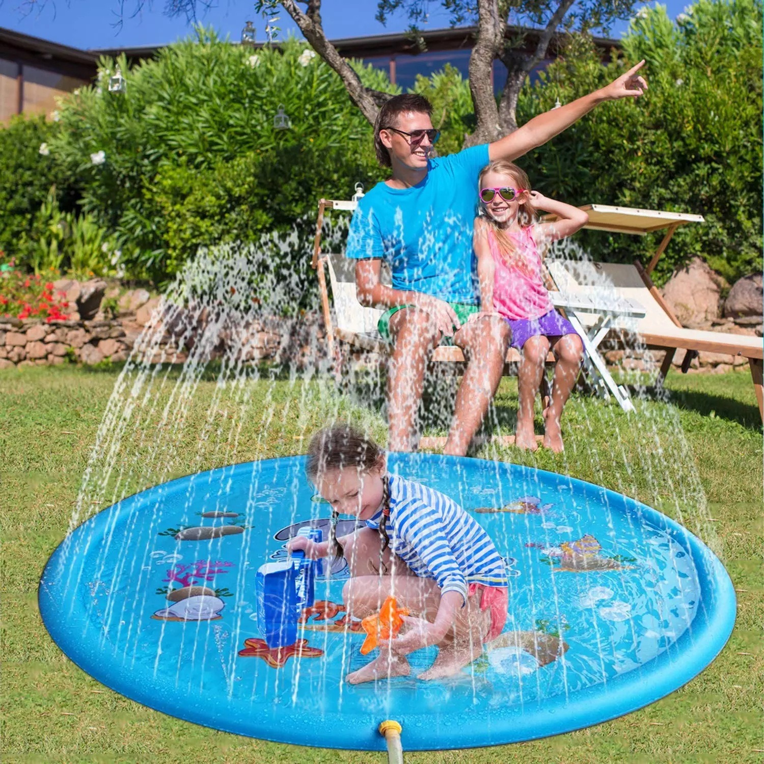 thumbnail image 2 of Alfombrilla rociadora de agua para juguetes para niños, alfombrilla de agua para niños, alfombrilla para salpicaduras, juego al aire libre para niños, aspersor de jardín para niñas y niños e, 2 of 5