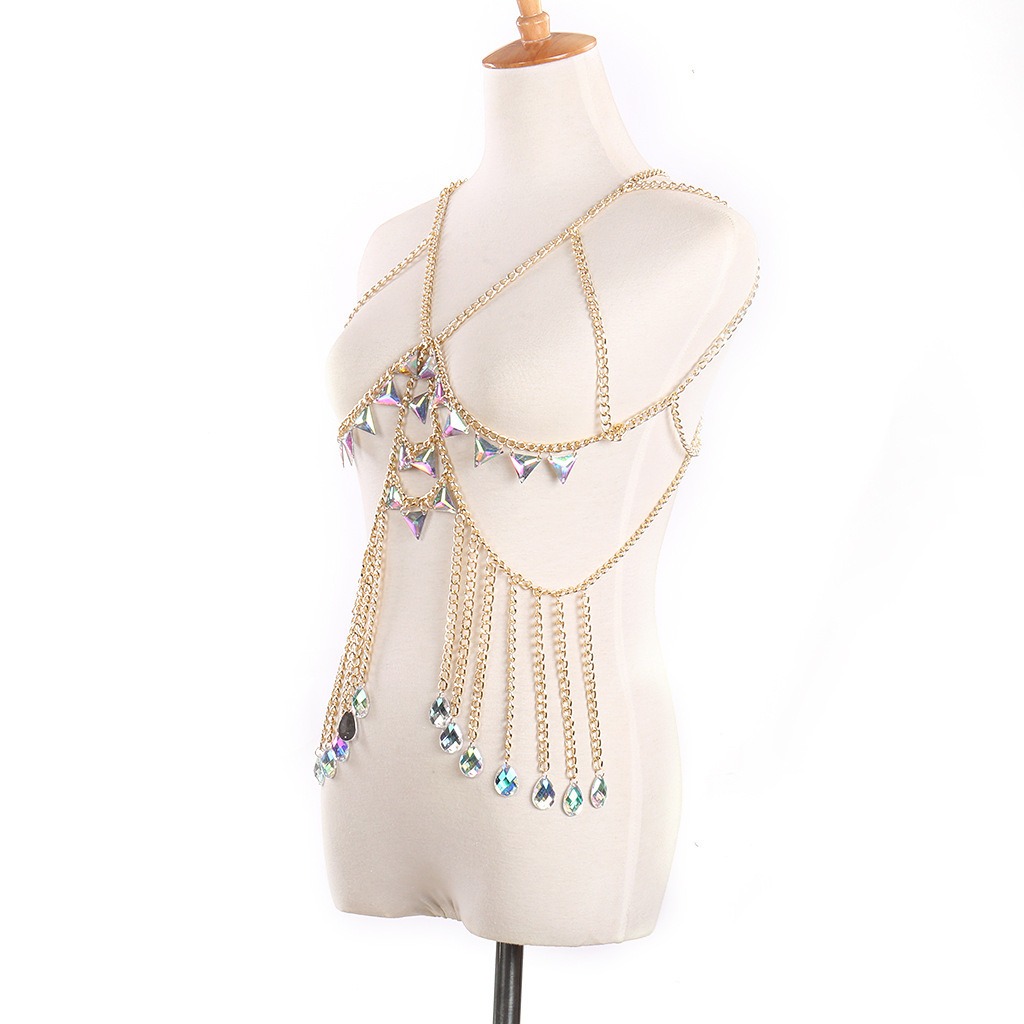 thumbnail image 5 of Accesorios de joyería YONGSHENG conjunto de bikini con borlas de cristal bohemio para el cuerpo, 5 of 5