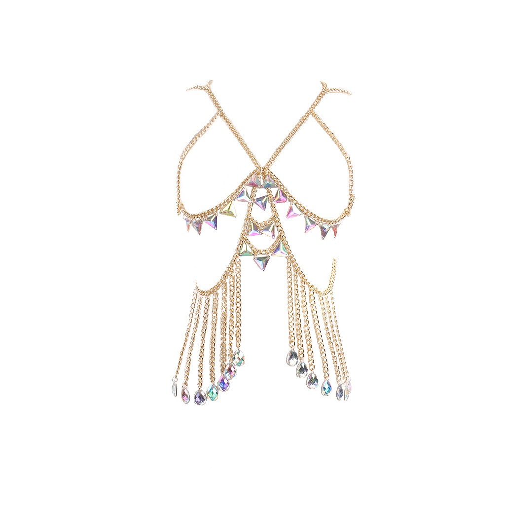 thumbnail image 3 of Accesorios de joyería YONGSHENG conjunto de bikini con borlas de cristal bohemio para el cuerpo, 3 of 5
