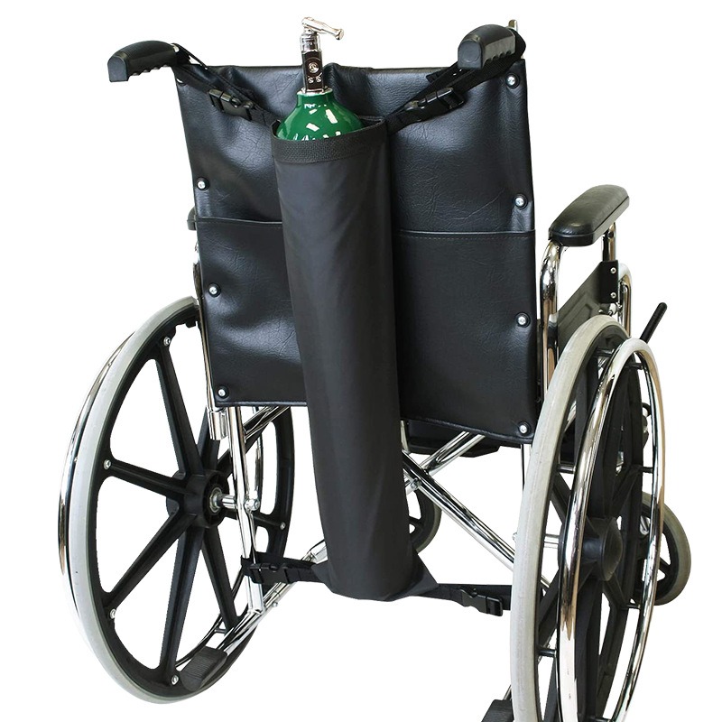thumbnail image 4 of Soporte para tanque de oxígeno para silla de ruedas: con tira reflectante, bolsa de transporte con cilindro electrónico, correas ajustables, fácil de limpiar, resistente, impermeable, tamaño, 4 of 5