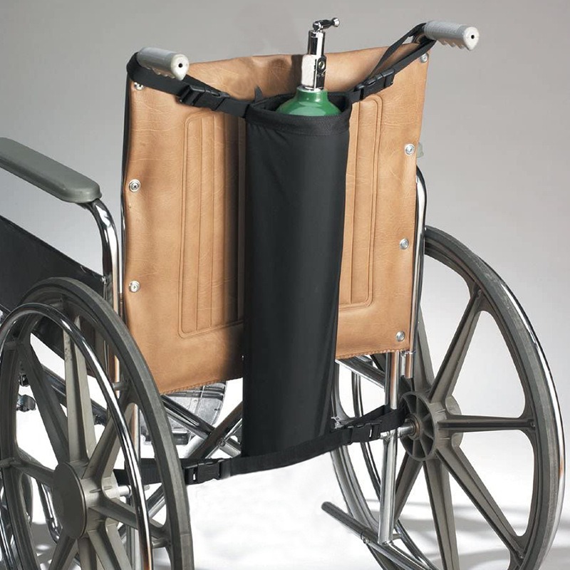 thumbnail image 2 of Soporte para tanque de oxígeno para silla de ruedas: con tira reflectante, bolsa de transporte con cilindro electrónico, correas ajustables, fácil de limpiar, resistente, impermeable, tamaño, 2 of 5