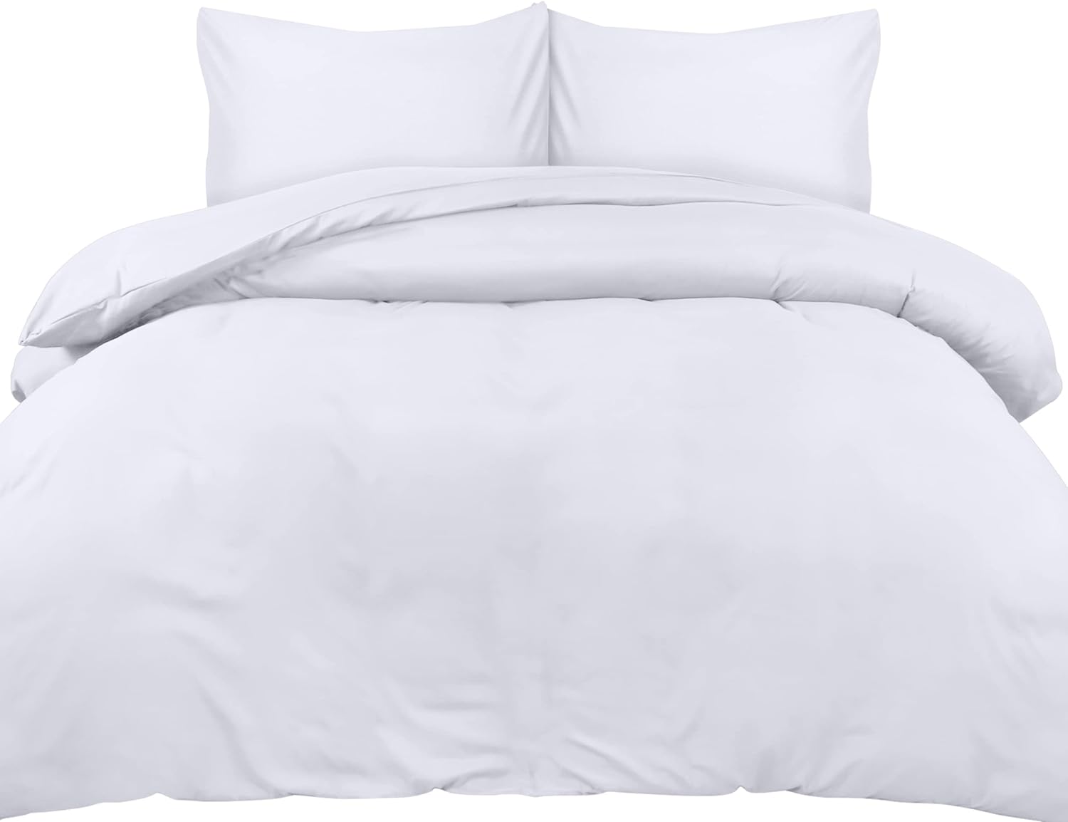 thumbnail image 4 of Funda Nórdica Blanca 220x260 cm con 2 Fundas de Almohada 50x75 cm - Juego de Cama 220x260 cm - Juegos de Funda Nórdica de Microfibra Cepillada, 4 of 5