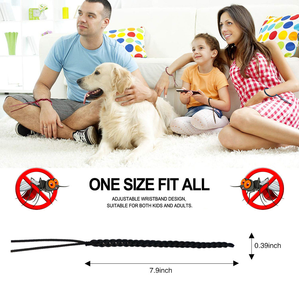 thumbnail image 1 of Pulsera repelente de insectos de PU, 12 Uds., bandas repelentes de mosquitos impermeables para mujeres, hombres, bebés y niños, 1 of 5