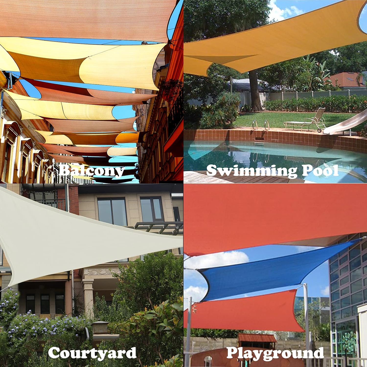 thumbnail image 5 of Vela de Sombra Cuadrada 2x2 m, Tela de Sombra HDPE Transpirable (185 g/㎡), Red de Sombra 2 m Resistente 98% Protección contra Rayos UV para Patio Jardín Terraza Ca, 5 of 5
