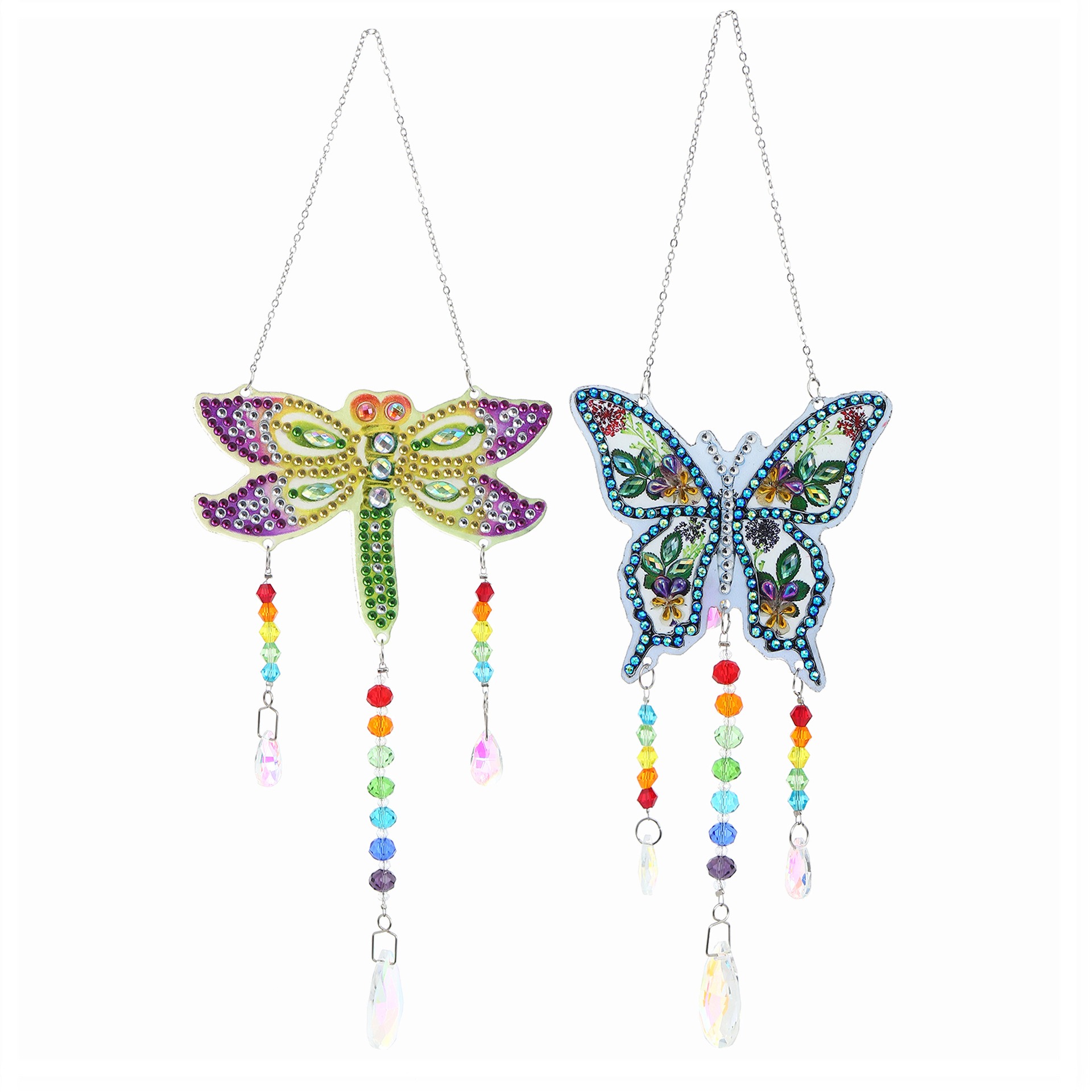thumbnail image 2 of 3 piezas pintura de diamante DIY YONGSHENG campanas de viento cristal colgante mariposa hogar jardín, 2 of 4