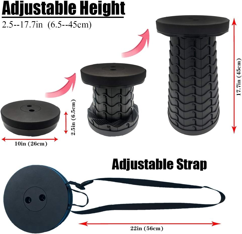 thumbnail image 3 of Taburete plegable portátil YONGSHENG taburete de camping negro, 3 of 5