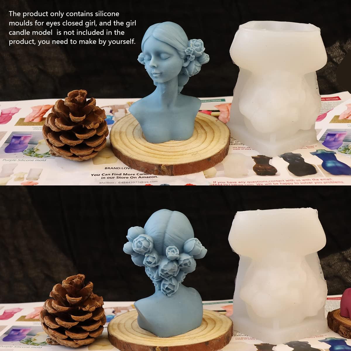 thumbnail image 3 of Molde de Vela de Silicona 3D YONGSHENG Cabeza de Arte, 3 of 5