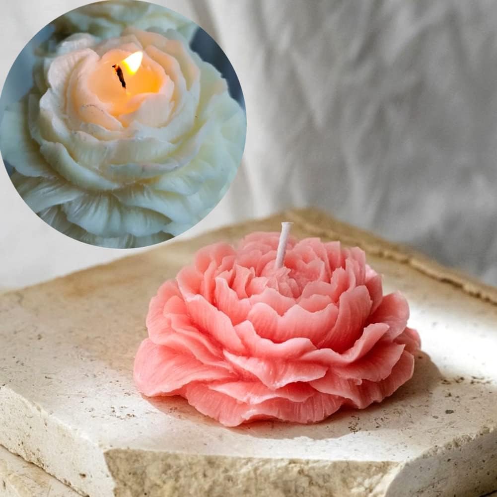 thumbnail image 4 of Molde de silicona de peonía grande, molde para velas de flores de peonía, moldes para verter velas de silicona, molde para velas de silicona 3D DIY, moldes de flores de jabón de silicona, mo, 4 of 5