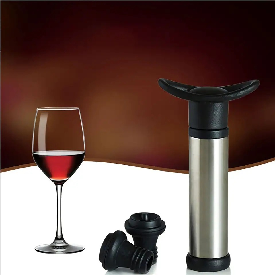 thumbnail image 3 of Tapón de vino y bomba de vacío para vino tinto, protector de vino de acero inoxidable con 6 tapones de vacío para botellas de vino, materiales de calidad alimentaria para mantener el vino fr, 3 of 4