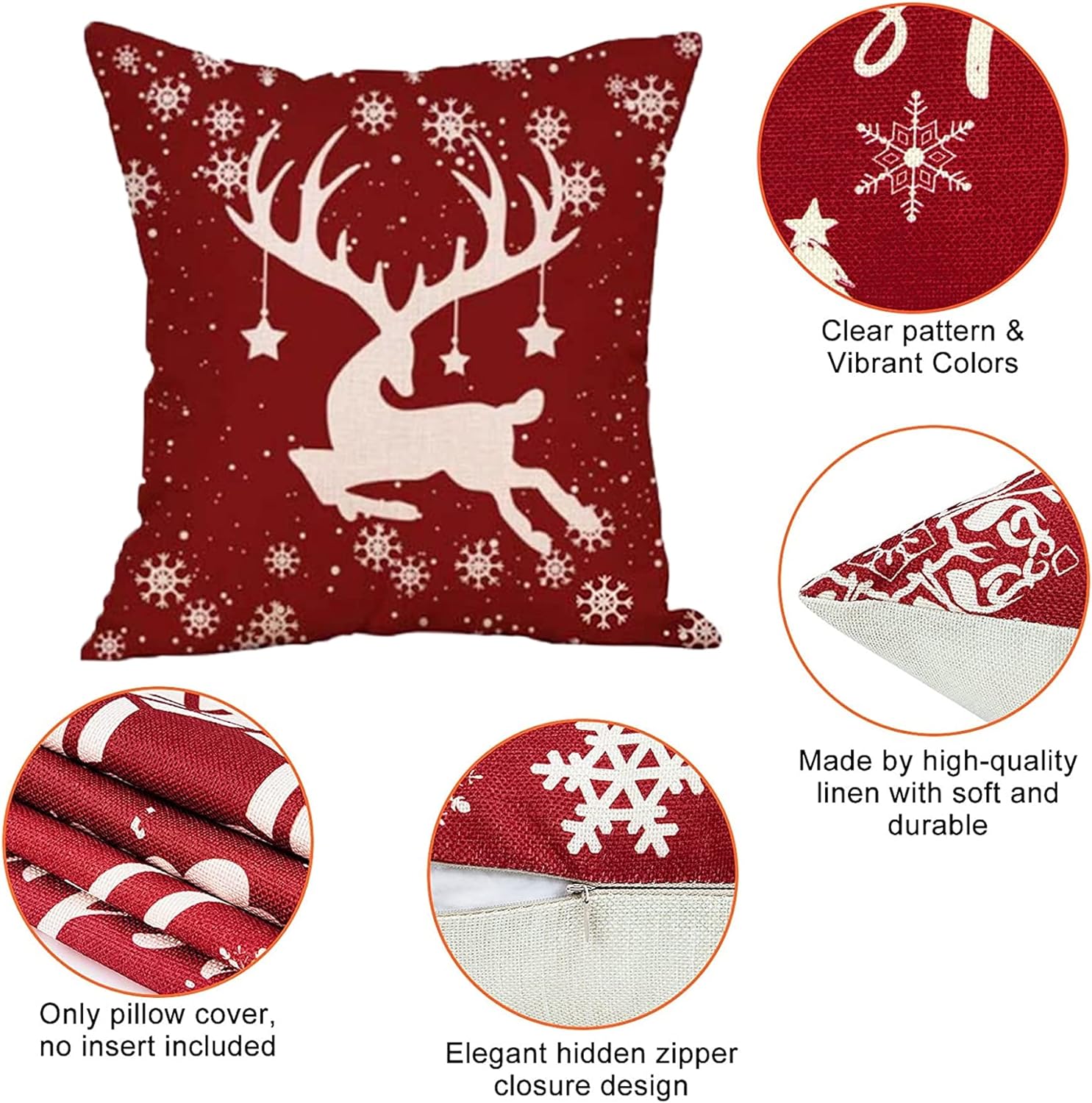 thumbnail image 3 of 4 fundas de almohada navideñas, cojín de almohada navideña, funda de cojín navideña, funda de cojín decorativa, decoración navideña, coche navideño, 3 of 5