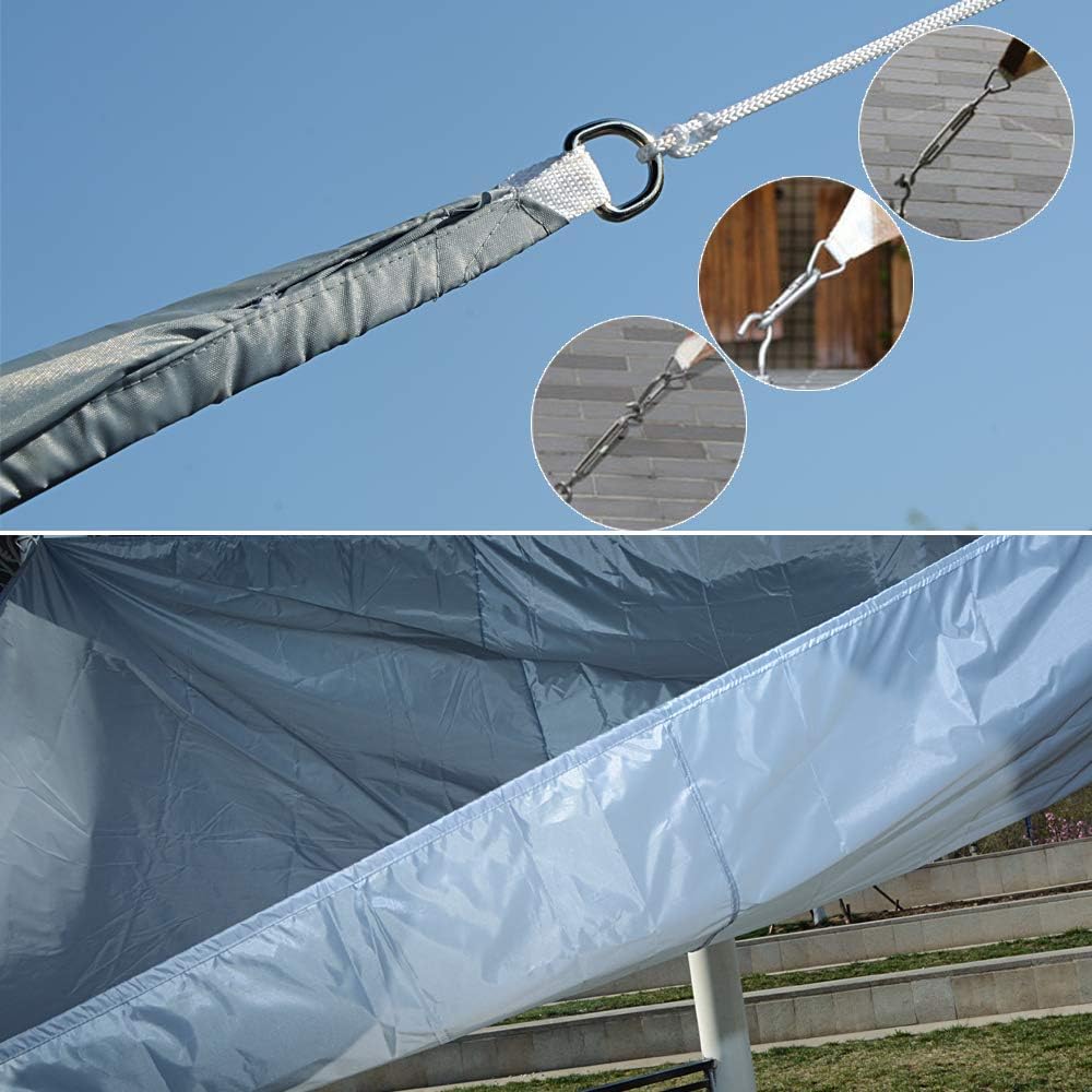 thumbnail image 4 of Vela de Sombra Rectangular YONGSHENG Gris 3x4m Tela Solar Impermeable y Transpirable, 4 of 5
