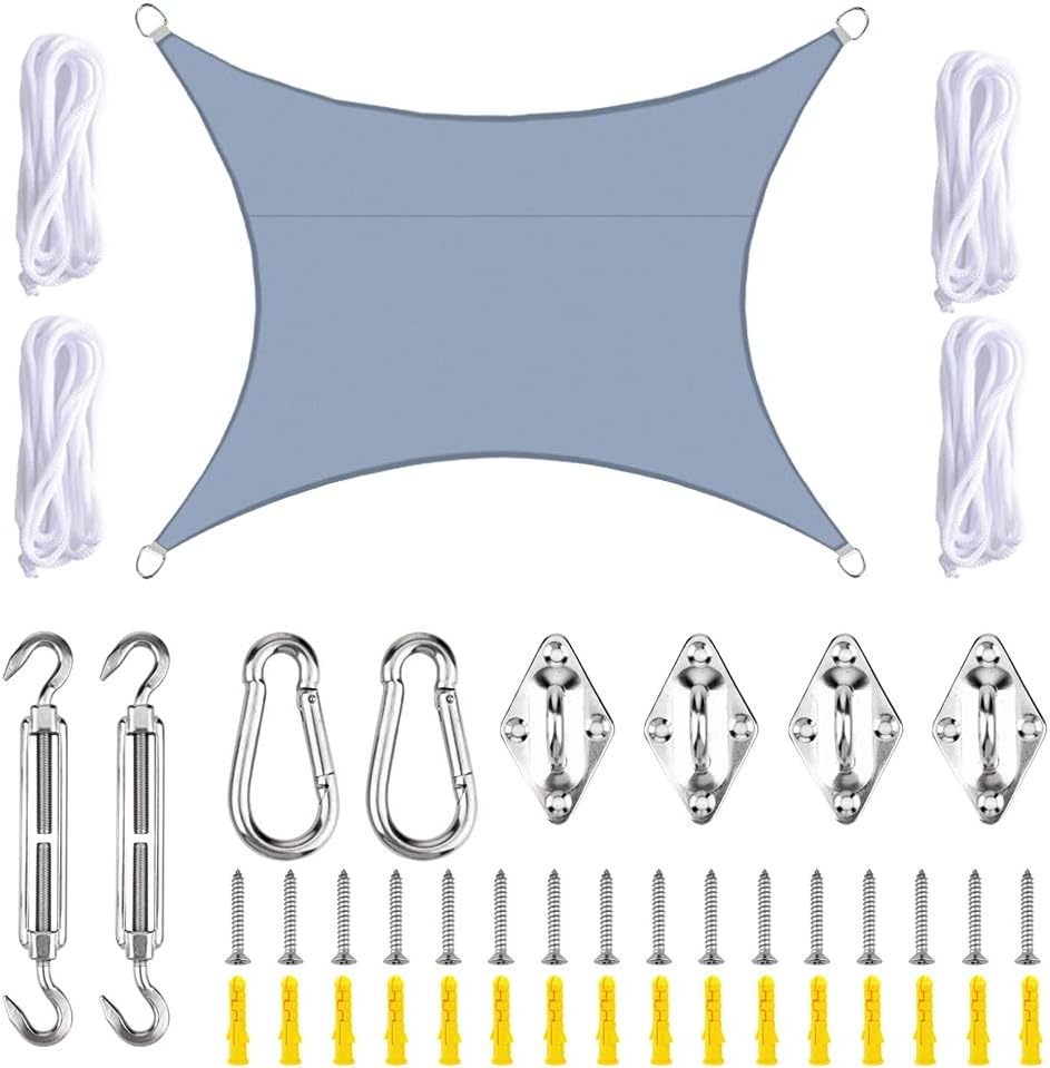 thumbnail image 1 of Vela de Sombra Rectangular YONGSHENG Gris 3x4m Tela Solar Impermeable y Transpirable, 1 of 5