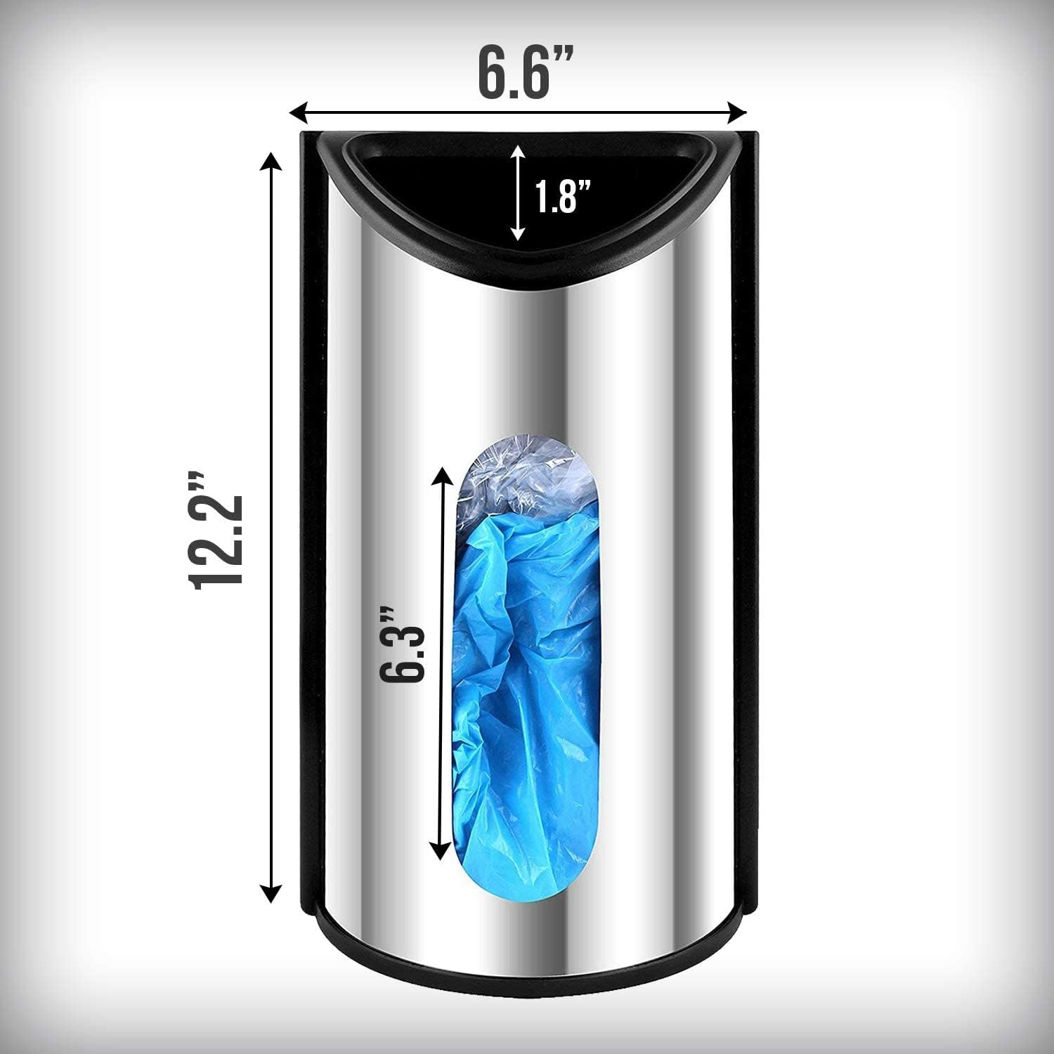 thumbnail image 4 of Soporte y dispensador de bolsas de plástico para comestibles de cocina, fácil montaje en pared, acero inoxidable (plata), 4 of 4