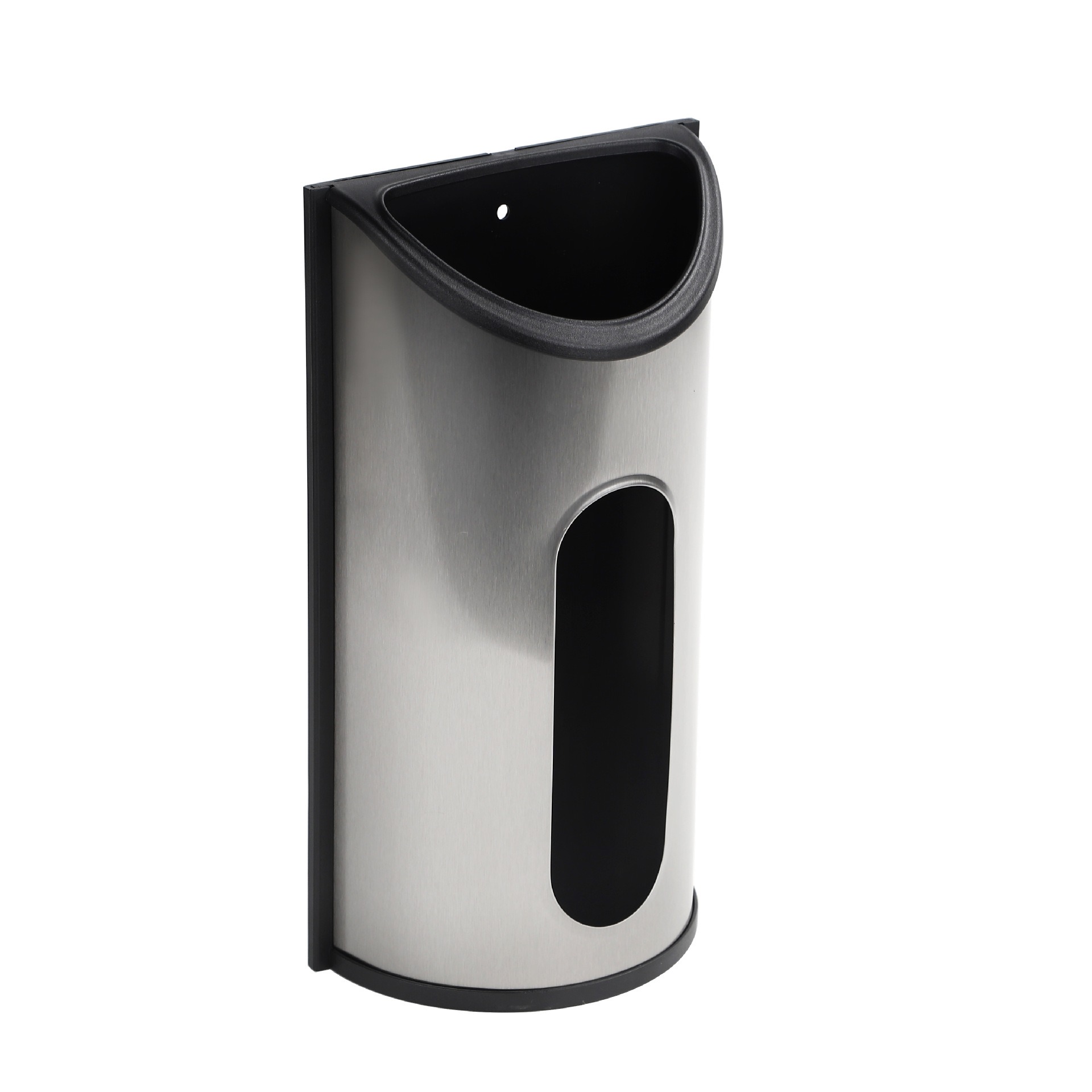 thumbnail image 2 of Soporte y dispensador de bolsas de plástico para comestibles de cocina, fácil montaje en pared, acero inoxidable (plata), 2 of 4