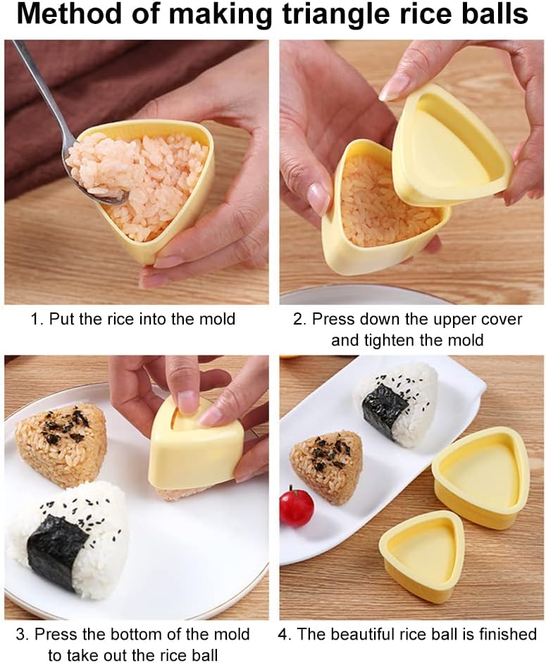 thumbnail image 3 of Molde triangular para sushi YONGSHENG 3 piezas onigiri bento, 3 of 5