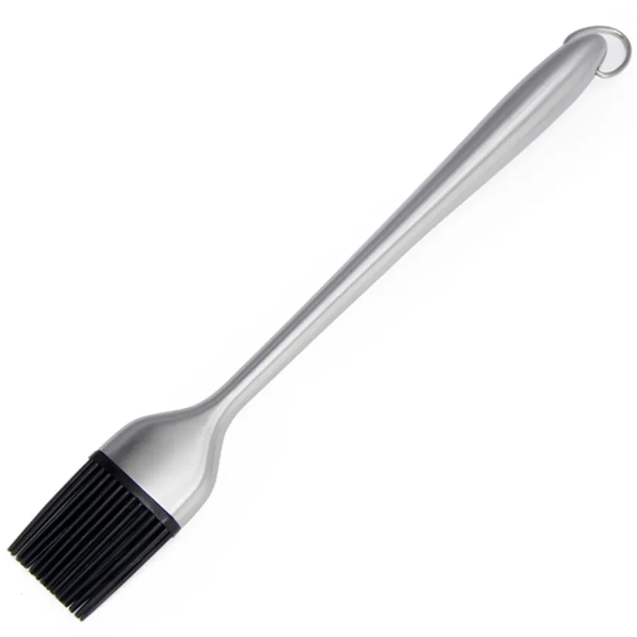 Cepillo de silicona para untar salsa, mangos de acero inoxidable de primera calidad, pastelería y parrilla para barbacoa, apto para lavavajillas y resistente al calor,