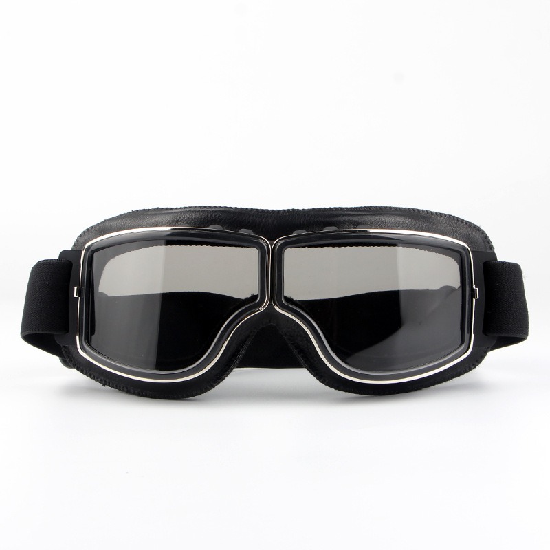 thumbnail image 1 of Gafas de Moto Vintage Yongsheng Aviador Cuero Negro para Cascos B, 1 of 5