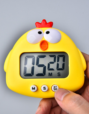 thumbnail image 3 of Temporizador de huevos de dibujos animados de pollo amarillo, reloj mecánico para cocinar huevos, cuenta atrás para cocinar, gestión del tiempo, suministros de herramientas de cocina, 3 of 5