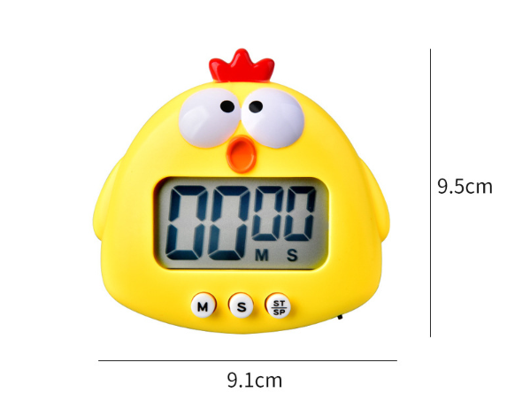 thumbnail image 2 of Temporizador de huevos de dibujos animados de pollo amarillo, reloj mecánico para cocinar huevos, cuenta atrás para cocinar, gestión del tiempo, suministros de herramientas de cocina, 2 of 5