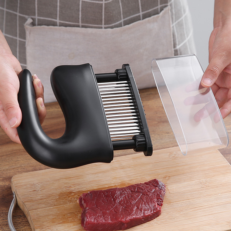 thumbnail image 2 of Acero inoxidable tierno blanco para asar carne, ablandador. Aguja para bistec, aguja para carne suelta, cinta rota, aguja para bistec, martea, 2 of 5