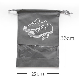 thumbnail image 5 of Bolsa de zapatos gris de 10 piezas con cordón, bolsa de almacenamiento de zapatos de viaje a prueba de polvo con ventana visual para botas, t, 5 of 5