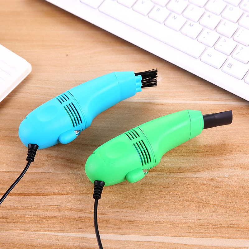 thumbnail image 2 of Limpiador de ordenador con teclado, miniaspirador USB verde para coche o hogar, 2 of 4